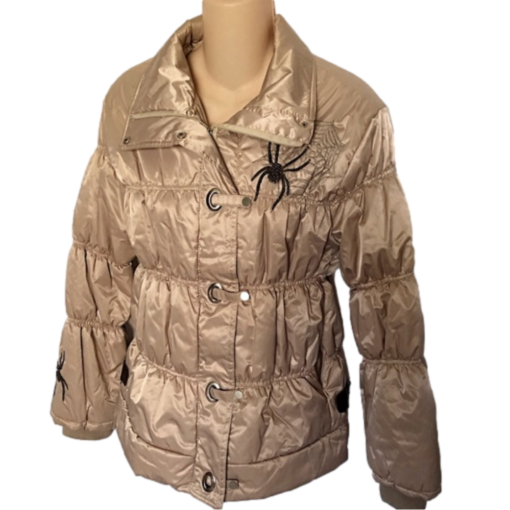 DFJXFASHION Shiny Tan SPIDER Fall/Winter Coat
